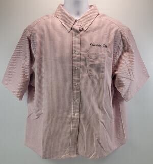 Lady Edwards Woman Food Service Striped Button Down Shirt Fountain Cafe Diner XL